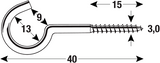 Connex-Hakenschraube 3,0x40 10 Stück mit - ky5140040