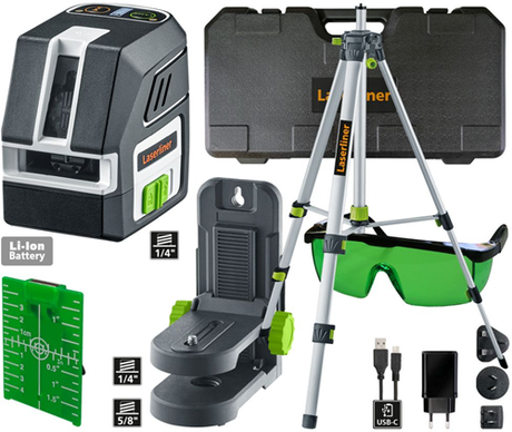 Laserliner Taschenkreuzlaser 2g Set | grüner Laserstrahl + Stativ 150 cm - 036.713a