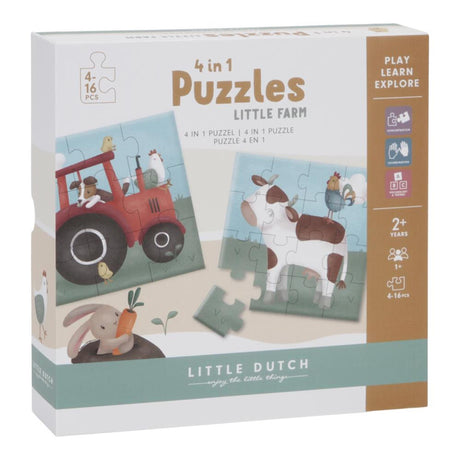 Little Dutch Tiamo Little Farm 4 in 1 Puzzle FSC