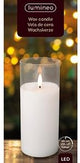 Enzo led flakkerkaars in glas 7,5x17,5cm wit - 5509670