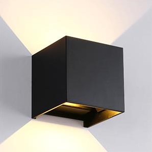 Enzo led wandlamp 2x3w up down vierkant zwart 3000k - 5082070