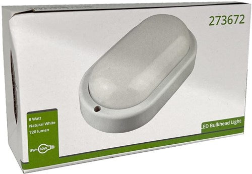 Enzo led wandlamp 8w ovaal bulkhead wit 4000k - 5082100