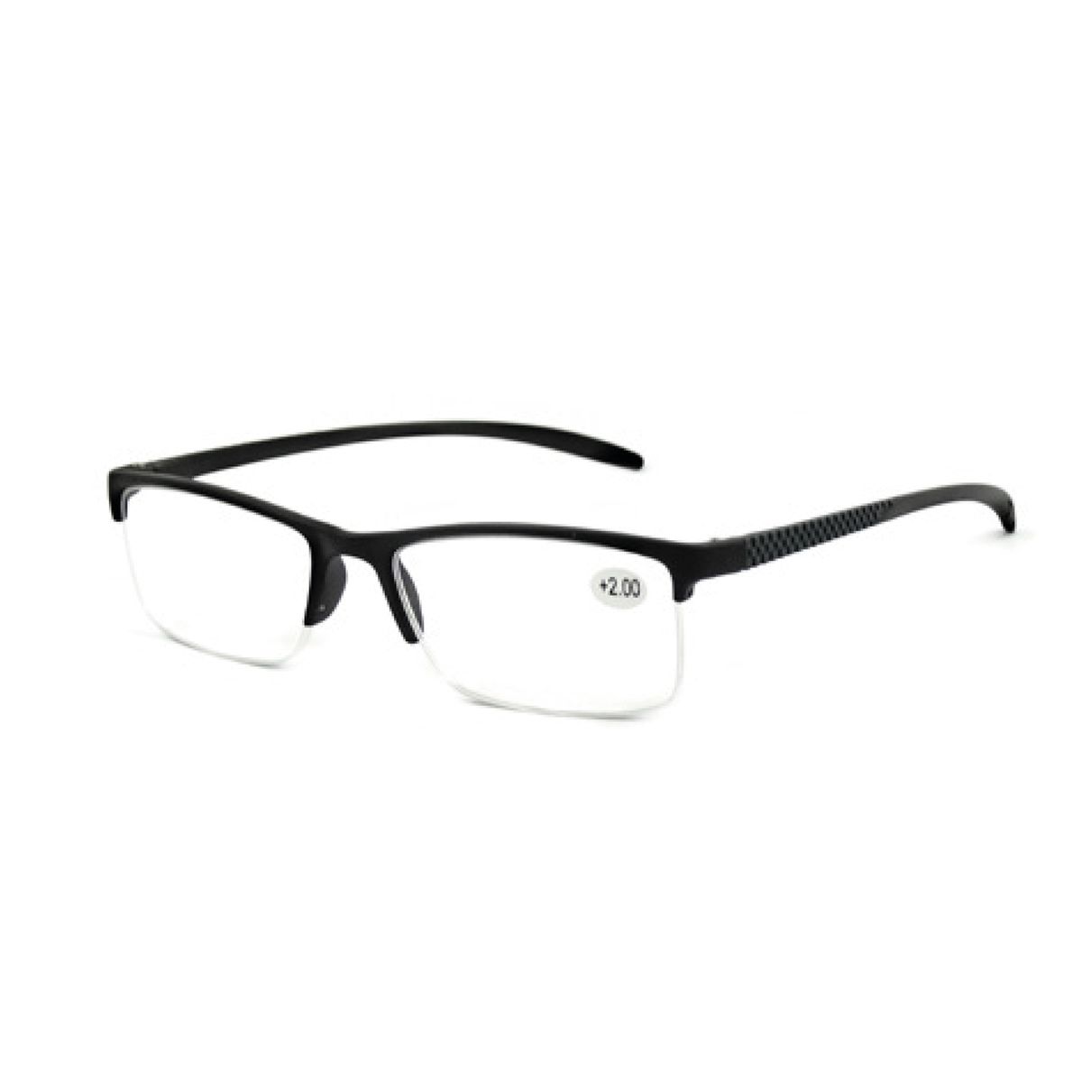 Spectrum Lesebrille schwarz rechteckig halbrandlos 1,50