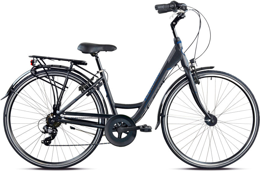 Legnano Cambridge 28 palců 48 cm Ladies 7V V-Brakes Mattzwart Grey