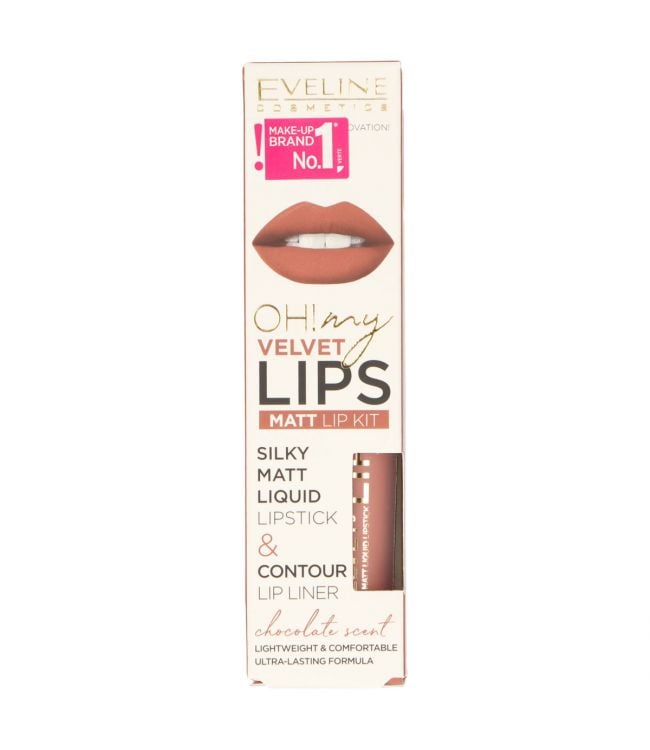 Eveline oh! Meine Lippen seidenmatt, flüssiges Lippenset Nr. 11-Keks-Milchshake