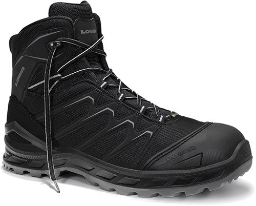 Lowa veiligheidsschoenen lowa werkschoen larrox work gtx mid 5480 s3 | zwart grijs | maat 46 - 4063606292718