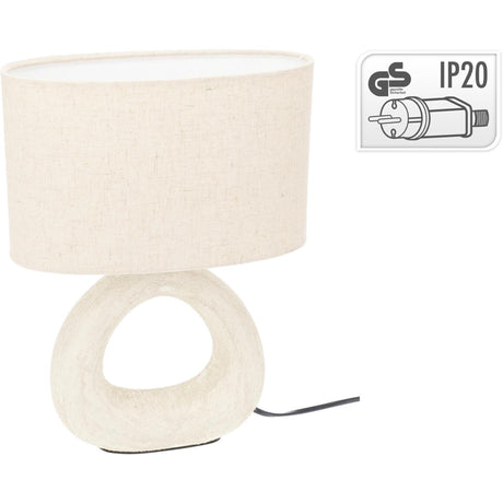 Home-Styling-Tischlampe aus Steinzeug E14