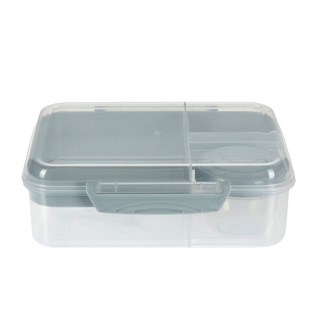 Lunchbox mit Dressingbecher und 2 Tabletts blau
