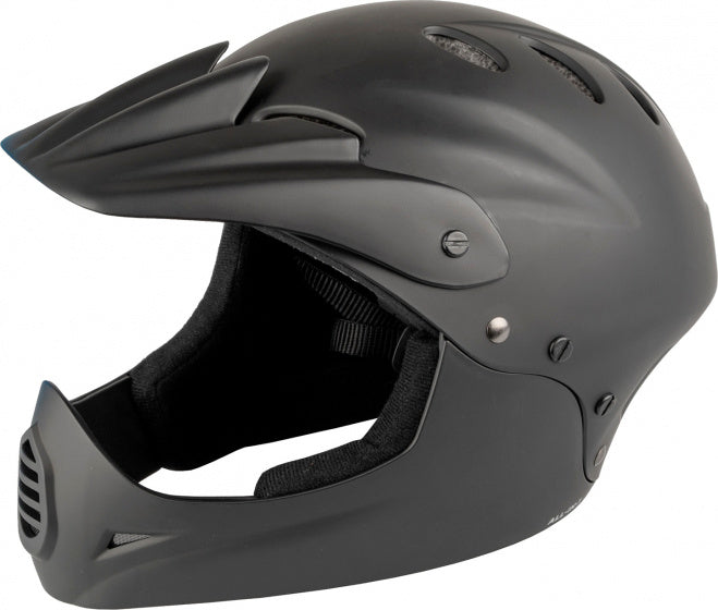 M-Wellen-Downhill-Fahrradhelm Unisex mattschwarz Größe 58-61 cm