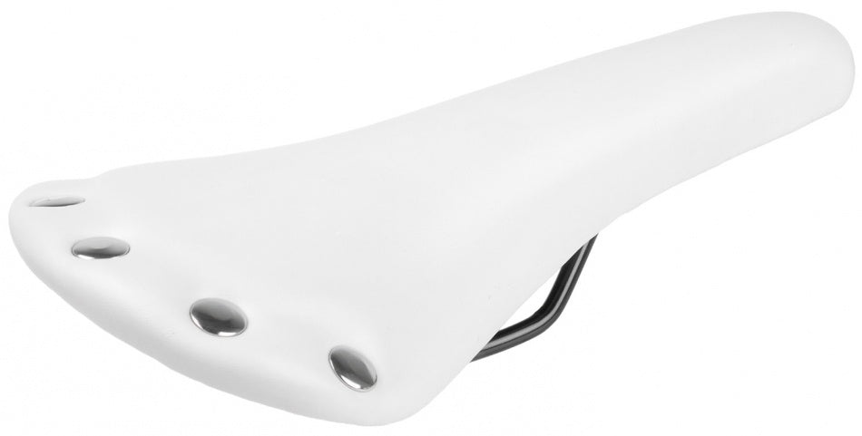 M-Wave Niet Race Sattel Unisex Imitation Leder Weiß