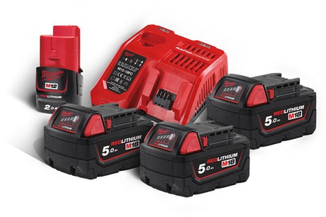Milwaukee M18 Nrg-503 – Multi-Ladegerät M12-18 FC + 3 x M18 5,0 Ah Akku