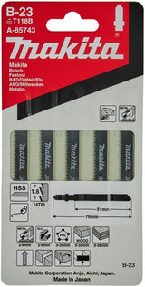 Makita Zubehör Stichsägeblatt B23 - T118B | 5 Stück - a-85743