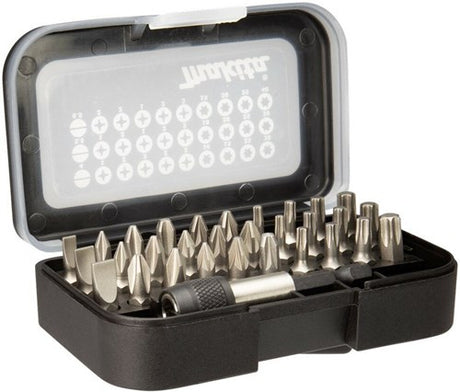 Makita Zubehör 31-teiliges Bit-Set in Kunststoffbox mit Gürtelclip – D-30667