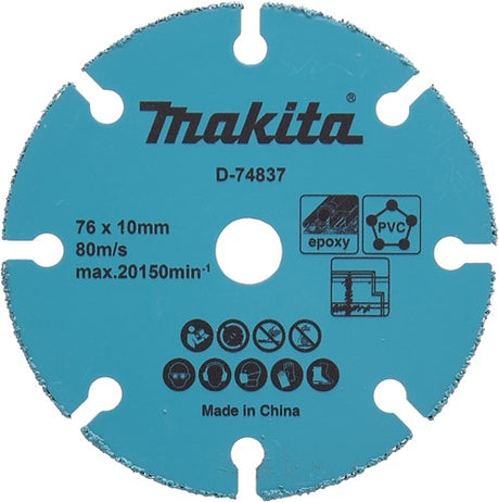 Makita Zubehör 76 mm Trennscheibe HM TCG 76 x 10 x 1,75 mm für DMC300 – D-74837