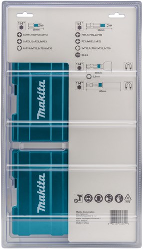Imp Makita Zubehör 90-teiliges Schraubendreher-Bit-Set Makita Act Black in zwei praktischen Mitnahmeboxen – e-03109