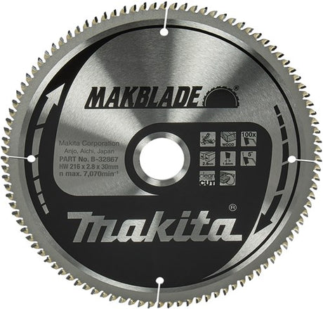 Makita Zubehör Kappsägeblatt Holz 216x30x2,1 100t - B-32867
