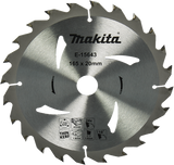 Zubehör für Makita-Kreissägeblätter für Holz | ø 165mm Achsloch 20mm 24t - e-15643