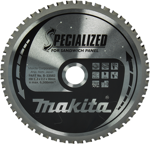 Makita Zubehör Kreissägeblatt Sandwichplatte | spezialisiert 235x30x2,2 50t 0g - b-33582 - b-33582