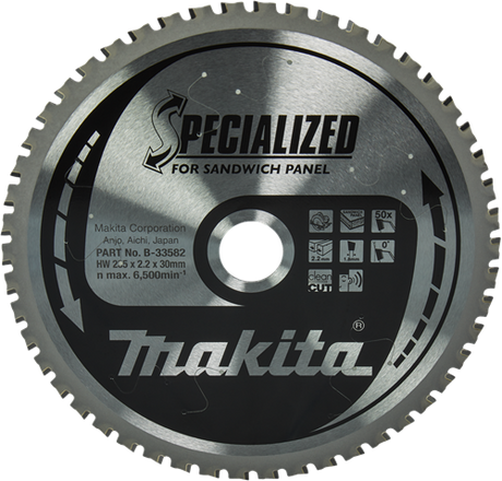 Makita Zubehör Kreissägeblatt Sandwichplatte | spezialisiert 235x30x2,2 50t 0g - b-33582 - b-33582