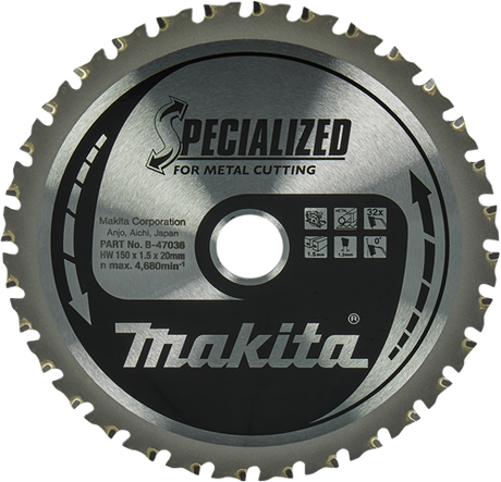 Makita Zubehör Kreissägeblatt Stahl | Spezialisiert 150x20x1,5 32t 0g - B-47036 B-47036