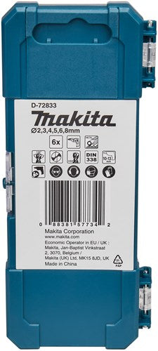Makita-Zubehör d-72833 | Metallbohrer-Set | 6-teilige HSS-Dose – D-72833