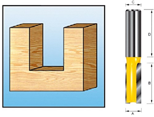 Makita Zubehör Nutfräser HM 3mm S8 - D-10001