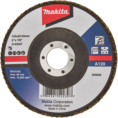 Makita Zubehör Lamellenschleifscheibe 125 mm A120 – D-63507 D-63507
