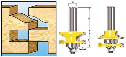 Makita Zubehör Profil-Gegenfräser + l. hm s8 - d-11900