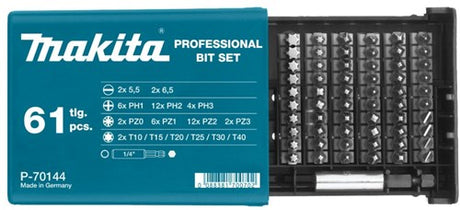 Makita Zubehör Schraubendreher-Bit-Set 61-teilig – P-70144 – P-70144