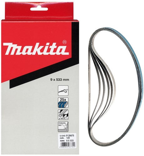 Makita Zubehör Schleifband blau Länge 533 mm Breite 9 mm Körnung 60 – P-39447