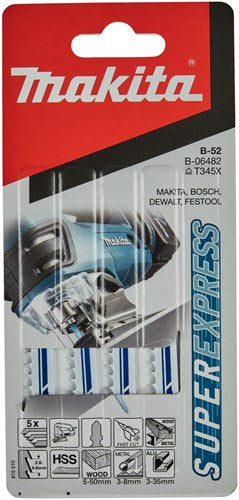 Makita Zubehör Stichsägeblatt HSS Uni 100mm T345x | 5 Stück - b-06482