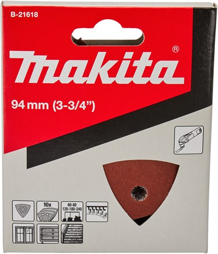 Makita Zubehör Schleifblatt K60 K80 K120 K180 K240 roter Klettverschluss – B-21618