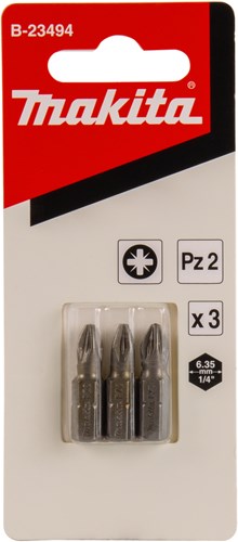 Makita Zubehör Schraubenbit PZ2x25mm 3 Stück - B-23494