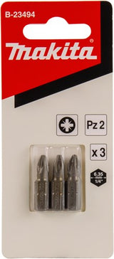 Makita Zubehör Schraubenbit PZ2x25mm 3 Stück - B-23494