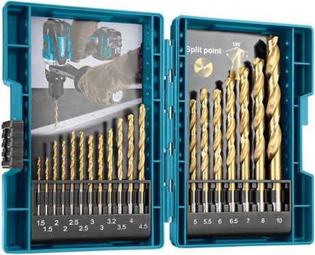 Makita Zubehör Bohrerset HSS-Zinn 19-teilig – D-67527