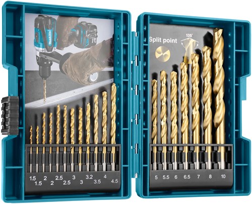 Makita Zubehör Bohrerset HSS-Zinn 19-teilig – D-67527