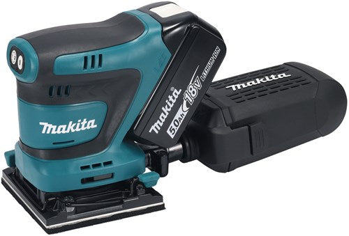 Makita dbo481rtj Akku-Handexzenterschleifer | 18v | 2 x 5,0 Ah Akku + Schnellladegerät | in mbox - dbo481rtj