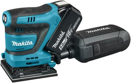Makita dbo481rtj Akku-Handexzenterschleifer | 18v | 2 x 5,0 Ah Akku + Schnellladegerät | in mbox - dbo481rtj