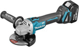Makita dga506rtj 18 V Winkelschleifer 125 mm 5,0 Ah Akku (2 Stück), Schnellladegerät, Mbox, mit Sperrschalter