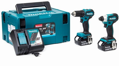Makita dlx2220jx2 – ddf487 + dtd157 18 V Bohrmaschine/Schraubendreher + Schlagschrauber 3,0 Ah Akku (2 Stück)