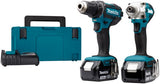 Makita dlx2339j 18 V Akku-Bohrschrauber ddf482 + Schlagschrauber dtd156 Kombinationsset (2x 3,0 Ah Akku) in Mbox – dlx2339j