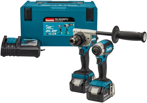 Makita dlx2432tj | Kombinationsset | 18 v | schwerere Bohr- und (Schlag-)Schraubarbeiten | 2x 5,0 Ah Akku | ddf486 und dtd153 | Schnellladegerät | in mbox