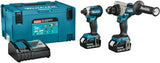 Makita dlx2545tj 18 V Kombinationsset ddf492 Bohrmaschine/Schraubendreher + dtd153 Schlagschrauber (2x 5,0 Ah und Ladegerät) in Mbox – dlx2545tj
