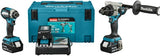 Makita dlx2550tj 18 V Kombinationsset DHP492 (Schlag) Bohrmaschine/Schraubendreher + dtd153 Schlagschrauber (3x 5,0 Ah Akku und Ladegerät) in Mbox – dlx2550tj