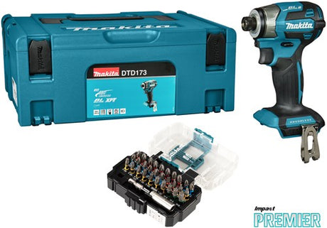 Makita dtd173zjx1 | Akku-Schlagschrauber | 18v | exkl. Batterien und Ladegerät, in Mbox mit Bitsatz - dtd173zjx1