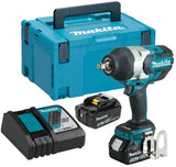 Makita dtw1002rtj 18 V Schlagschrauber 1000 nm 5,0 Ah Akku (2 Stück), Schnellladegerät, Mbox