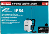Makita dus158z | lxt 18 sc | Rucksack-Drucksprüher | 15 Liter | ohne Akku und Ladegerät | im Karton - so158z