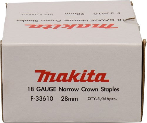 Makita-Zubehör, nicht 28 mm, 6,35 x 1,1 x 1,3 mm – schmale Krone, 18 AWG – F-33610