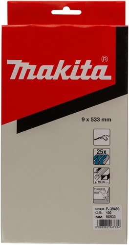 Makita Schleifband K100 9x533mm blau p-39469 (25Stk)