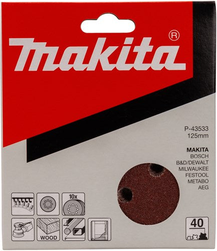 Makita Zubehör Schleifscheibe K40 125 rot v. - P-43533